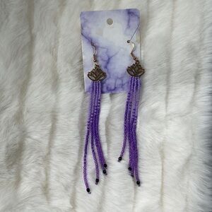 Handmade Dangling Purple Earrings NWT